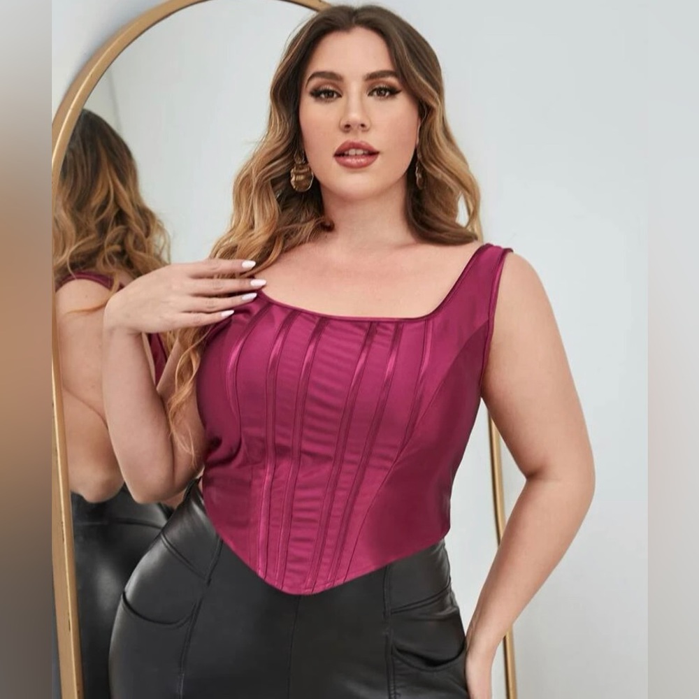 NWOT Magenta Corset Tank - SZ XXL